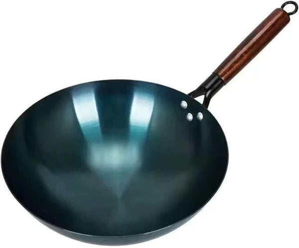 Traditional round Bottom Wok Stir Fry Pan - Uncoated Iron Single Handle Cookware for Authentic Cse Cooking at Home & Restaurants (36Cm)5