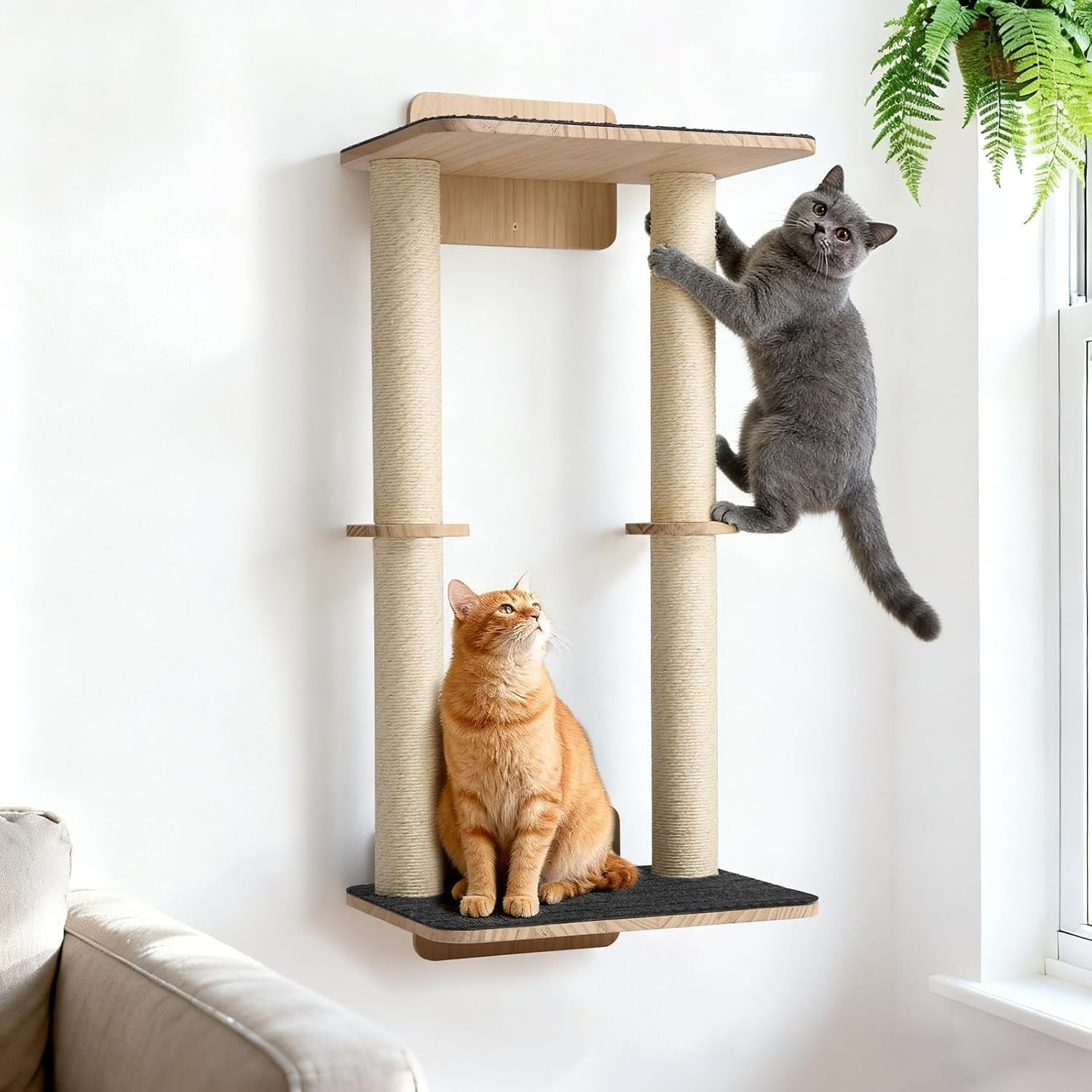 veehoo-cat-wall-shelves-28-3-cat-wall-furniture-with-scratcher-cats-wall-climber-dual-sisal-scratching-posts-carpeted-perch-easy-installation-drywall-mounting