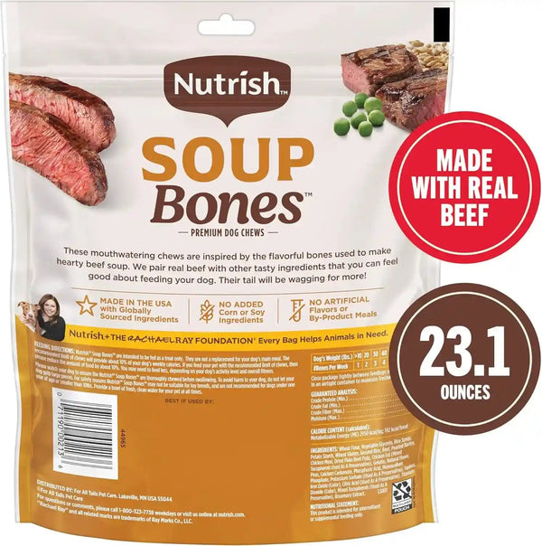 Nutrish Soup Bones Beef Dog Chews, 23.1 Oz. Bag (11 Treats) (Rachael Ray) | Rawhide-Free, Contains No Artificial Flavors or By-Product Meals, Soft Texture, Easy on Gums, Resealable Bag3