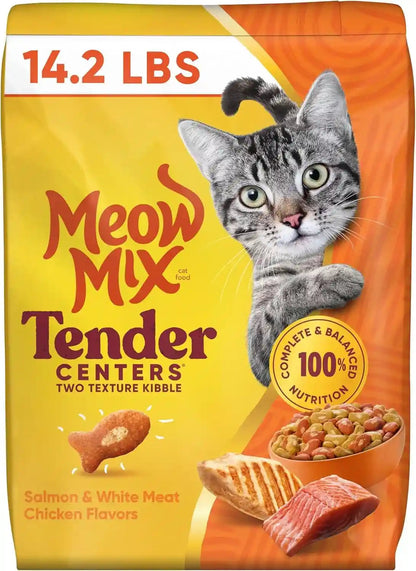 Meow Mix Tender Centers, Salmon & White Meat Chicken Flavors, Dry Cat Food, 20 Lb. Bag | Dry Cat Food with Two Texture Kibble, Meaty Center Surrounded by a Crunchy Outer Layer, Complete and Balanced Nutrition13