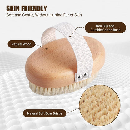Soft Boar Bristle Pet Palm Brush for Short Haired Dogs and Cats with Band, Reduce Shedding, Ergonomic Dog Brush, Easy to Hold and Reduces Stress on Your Wrist | Ideal for Daily Grooming4