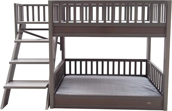 New Age Pet ECOFLEX Aspen Dog Bunk Bed in Grey, Memory Foam Cushions, Wide Stairs, Non Toxic, Easy Assembly2