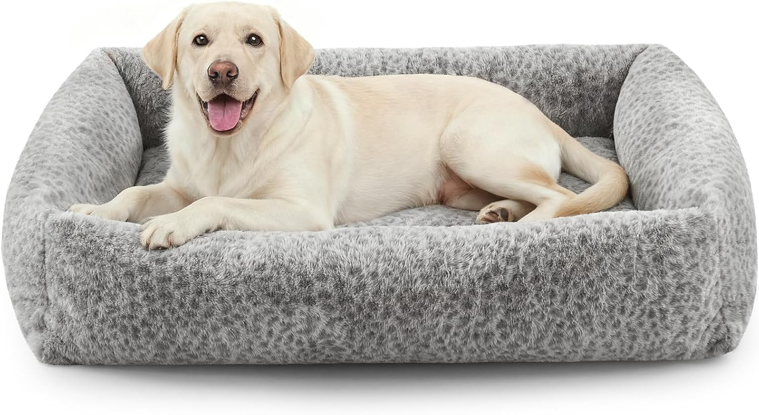 joejoy-dog-bed-medium-size-dog-removable-washable-cover-orthopedic-soft-pet-bed-anti-slip-fluffy-plush-faux-rabbit-fur-puppy-bed-30x24x8-leopard-print-grey