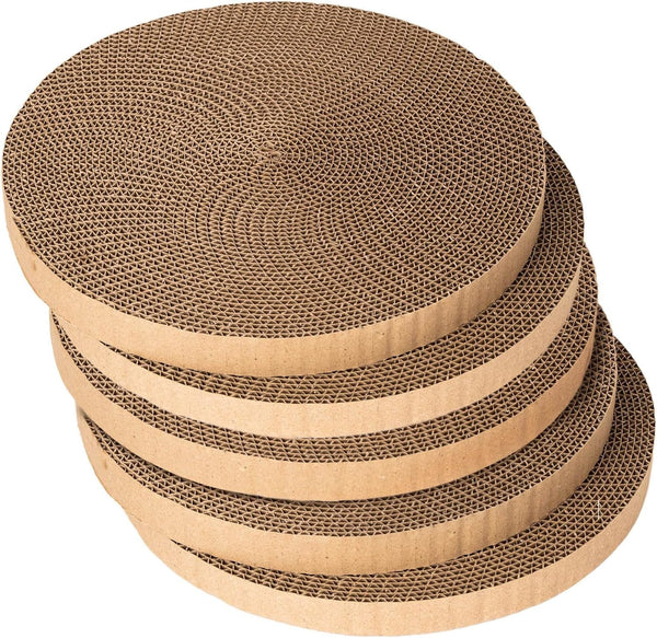 Round Cat Scratcher Refill - 10 Inch Diameter, 7/8 Inch Thickness - Cardboard Cat Scratcher Scratching Board Replacement Pads (2Pcs) for Indoor Cats7