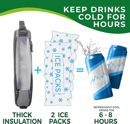 Golf Cooler Bag plus 2 Ice Packs - Keeps Drinks Cold for Hours | Holds 6 Cans, Fits Discreetly in Golf Bags, Comfortable Carry Strap, Insulated Beer Sleeve, Useful Golf Accessories and Gifts3