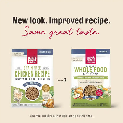 The Honest Kitchen Whole Food Clusters Small Breed Grain Free Chicken Dry Dog Food, 4 Lb Bag4