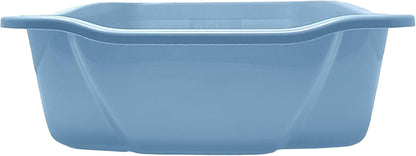 Large Open Top Cat Litter Pan Low Entry Sides Stain & Odor Resistant High-Impact Plastic Litter Box for Kittens, Senior & Arthritic Cats Multi Cat Household, Usa-Made Blue Eco Recycled Pet Toilet Tray5