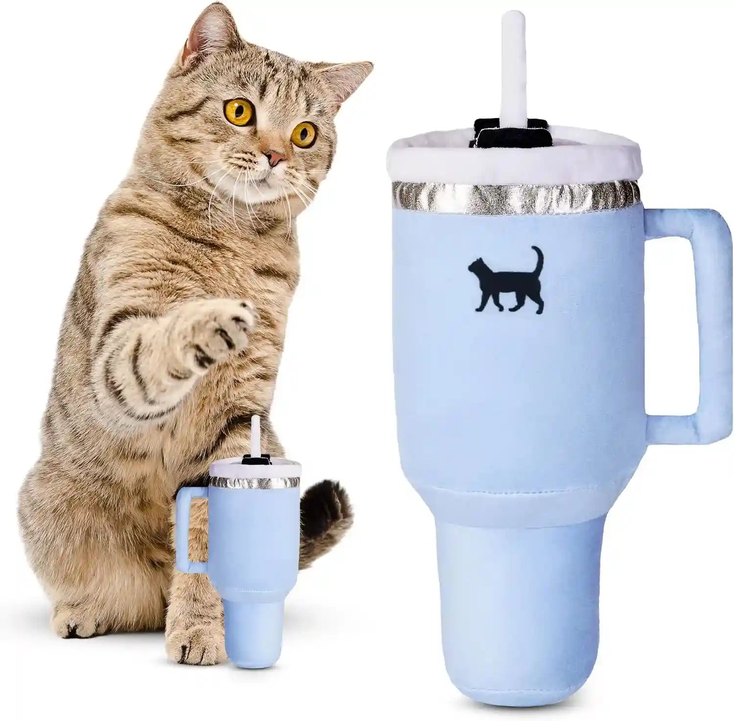 puproar-kitty-cup-catnip-cat-toy-cat-birthday-gift-cute-girly-accessory-crinkle-toy-for-indoor-cats-pink-peach-dust