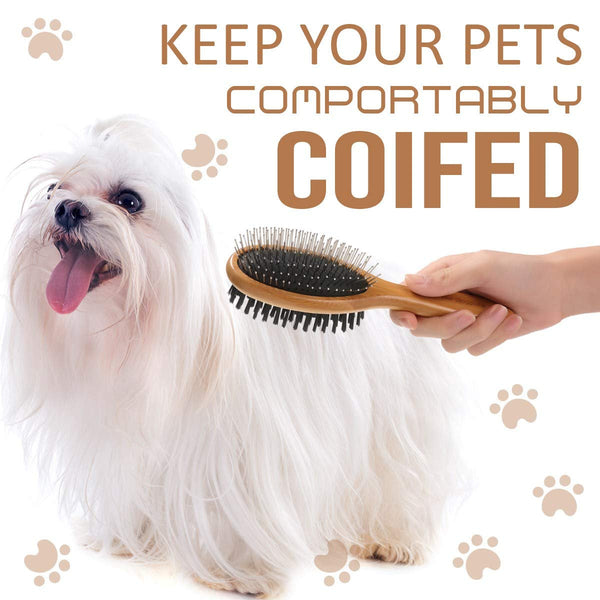 Kylepet Dog Brush, Double Sided Pet Slicker Brush with Bamboo Handle for Dogs and Cats Long Hair Pets Grooming Comb for Removing Shedding, Tangles and Dead Undercoat6