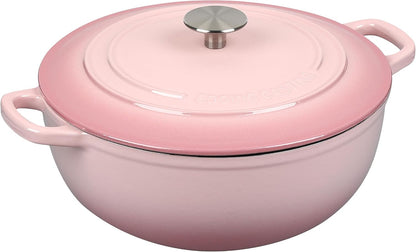 Enameled Cast Iron Dutch Oven Pot with Lid for Sourdough Bread Baking, Bread Dutch Ovens, Cooking Pots, 5 Quart, Pink2