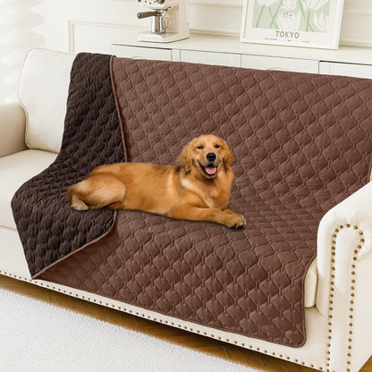 Smiry Waterproof Dog Bed Cover, Reversible Pet Blanket for Sofa Couch | Soft Washable Dog Blanket, Leakproof Couch Cover for Dogs Cats & Furniture Protection, 52X82, Grey/Dark Grey86