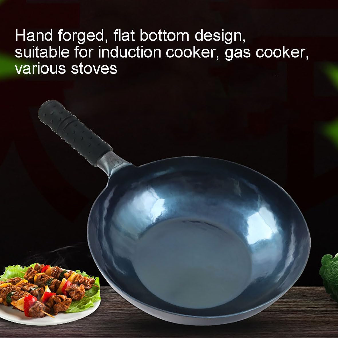 stir-fry-pans-chinese-handhammered-iron-woks-mirror-flat-bottom-pot-no-coating-non-stick-suitable-for-all-kinds-of-stoves-diameter-34cm-13-38in