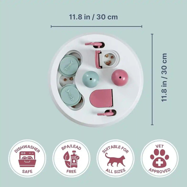 Trixie Cat Activity Flip Board – 4-Module Treat Puzzle Enrichment Toy for Mental Stimulation & Slow Feeding – Interactive Cat Toy for Indoor Cats – Berry/Gray, 9 X 9 X 2.5 In4