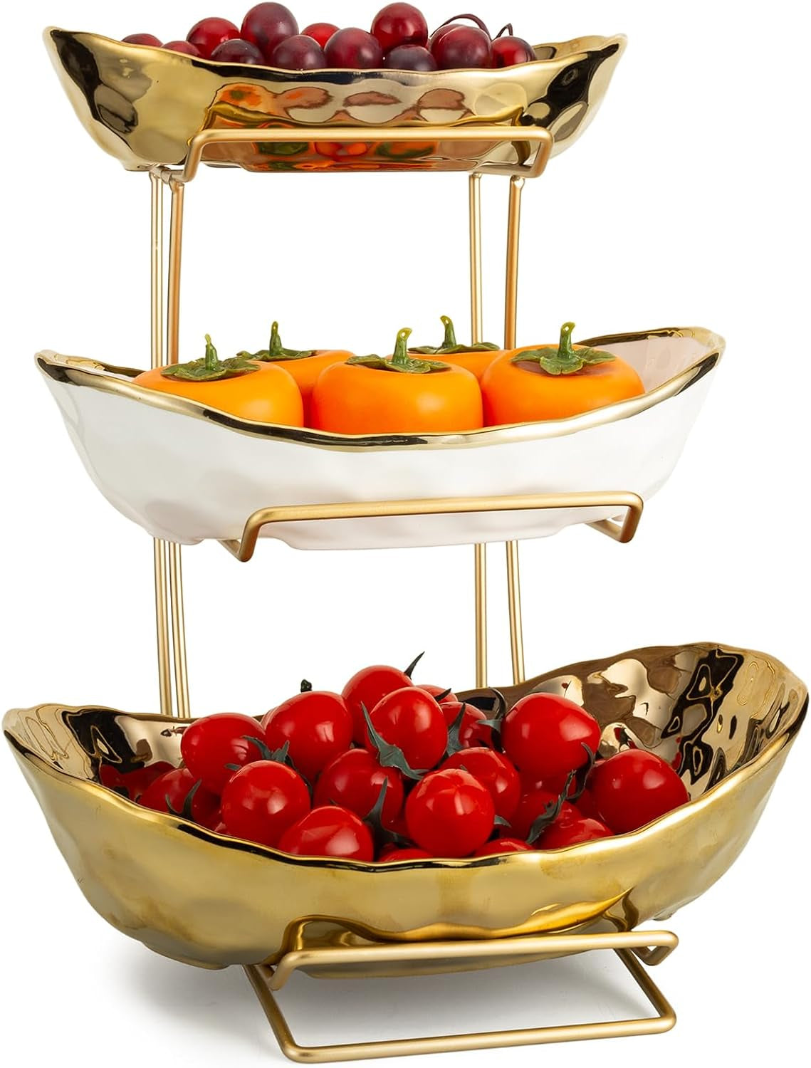 3-tier-ceramic-fruit-bowl-for-kitchen-counter-with-metal-rack-fruit-basket-with-stand-porcelain-bowls-for-vegetable-bread-candy-snack-nuts-dessert-cake-tray-gold-3-layer