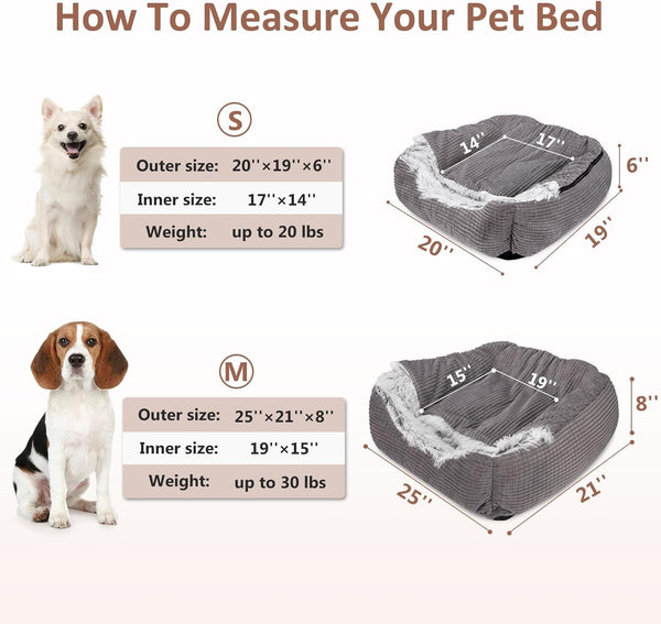 MIXJOY Dog Beds for Small Dogs, Rectangle Cave Hooded Blanket Puppy Bed, Luxury Orthopedic Cat Beds for Indoor Cats, Warmth and Machine Washable (20 Inches, Grey)7