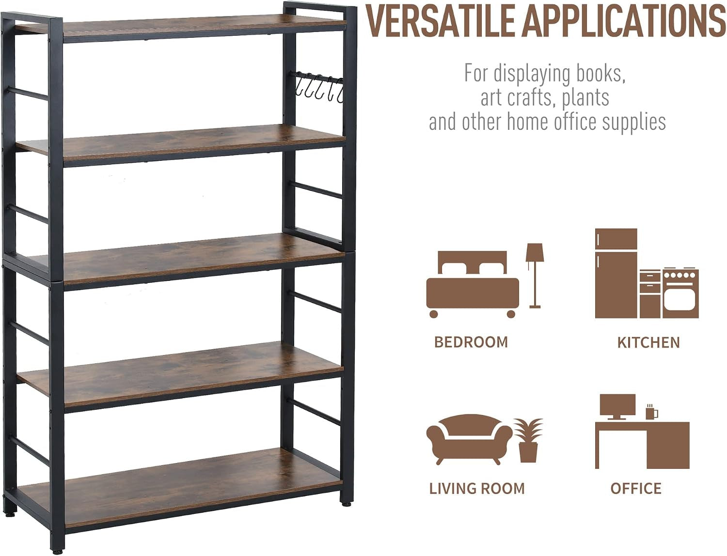 5-tiers-bakers-rack-microwave-oven-stand-with-shelves-5-tier-utility-storage-shelf-with-5-hooks-multifunctional-shelf-for-kitchen-bathroom-livingroom-storehouse