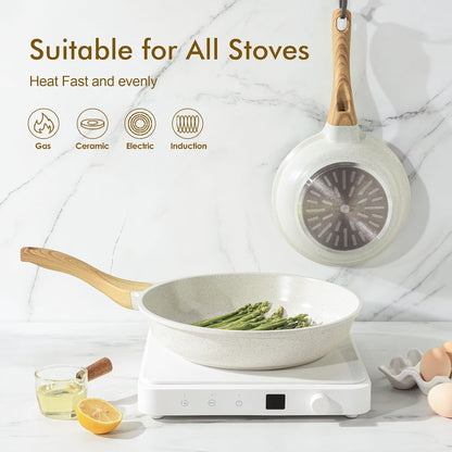 Nonstick Ceramic Frying Pan Skillet, 9.5 Inch Omelet Pan, Healthy Non Toxic Chef Pan, Induction Compatible Egg Pan with Heat Resistant Handle, Pfas-Free3