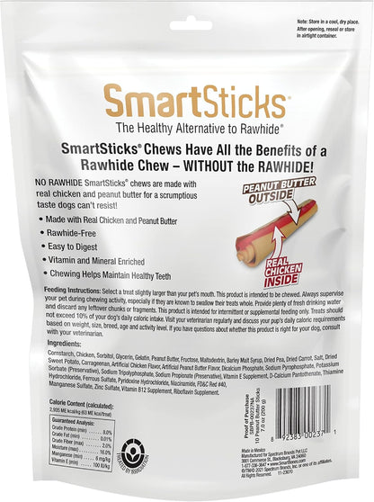 Smartbones Smartsticks Rawhide-Free Dog Treats, Peanut Butter, 12 Count | with Real Peanut Butter & Chicken, Easy to Digest Chew, Vitamin & Mineral Enriched, Supports Dental Health, for Small Dogs5