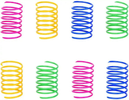 ISMARTEN Cat Spring Toy (60 Pack), Cat Kittens Toys Plastic Coil Spiral Springs for Swatting, Biting, Hunting, and Active Healthy Play (Random Color)1