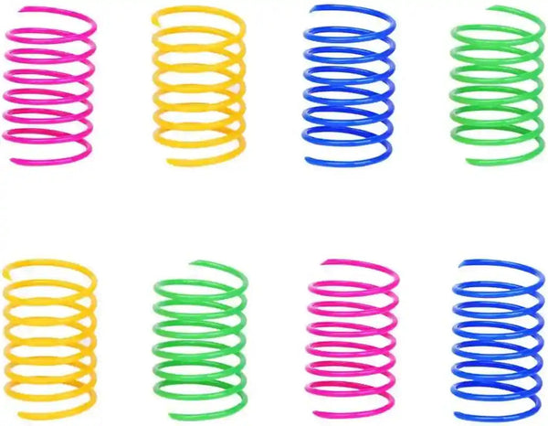ISMARTEN Cat Spring Toy (60 Pack), Cat Kittens Toys Plastic Coil Spiral Springs for Swatting, Biting, Hunting, and Active Healthy Play (Random Color)1