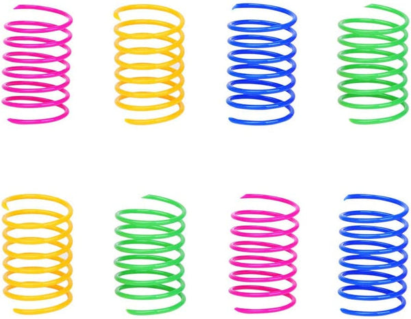 ISMARTEN Cat Spring Toy (60 Pack), Cat Kittens Toys Plastic Coil Spiral Springs for Swatting, Biting, Hunting, and Active Healthy Play (Random Color)1