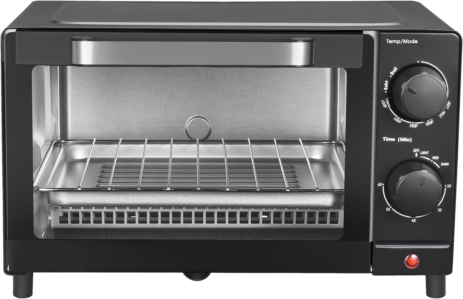 4-slice-toaster-oven-with-3-setting-baking-rack-and-pan-black-new