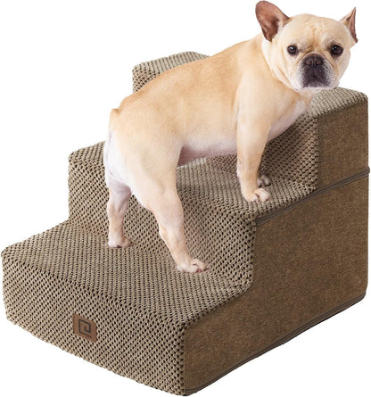 EHEYCIGA Dog Stairs for Bed 18" H, Dog 4-Steps for High Bed, Olive Green | Pet Steps for Small Dogs and Cats, Non-Slip Balanced Pet Ramp Indoor51