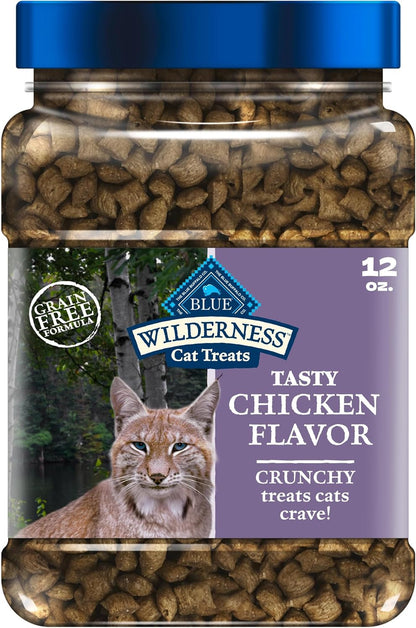 Blue Buffalo Wilderness Tasty Chicken Crunchy Cat Treats, Grain-Free Cat Treats, Real Chicken, Natural Ingredients, Enhanced with Vitamins, Minerals & Other Nutrients, Great for Training, Tub 12 Oz.1