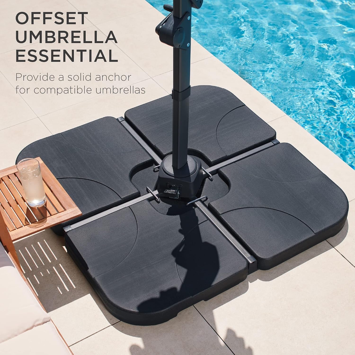 best-choice-products-4-piece-155lb-capacity-heavy-duty-cantilever-offset-patio-umbrella-stand-square-base-plate-set-w-easy-fill-spouts-for-water-or-sand-black