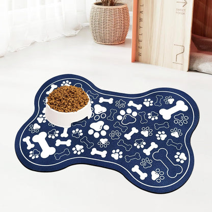 Dog & Cat Food Mat Bone Shaped Pet Feeding Mat Quick Absorb Water Bowl Placemat with Rubber Backing Indoor Floor Stain Resistant Pet Accessory Supplies (Light Pink Small, 12X18 Inches)8