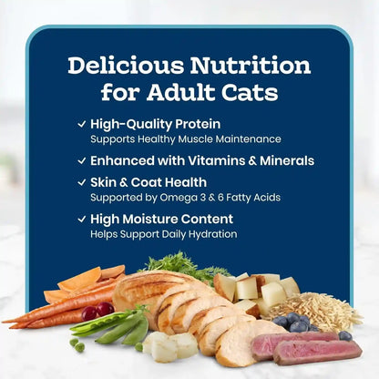 Blue Buffalo Tastefuls Flaked Adult Wet Cat Food Variety Pack (Tuna, Chicken, Fish & Shrimp), Natural Ingredients Enhanced with Vitamins, Minerals & Other Nutrients, 3-Oz. Each (12 Cans)3