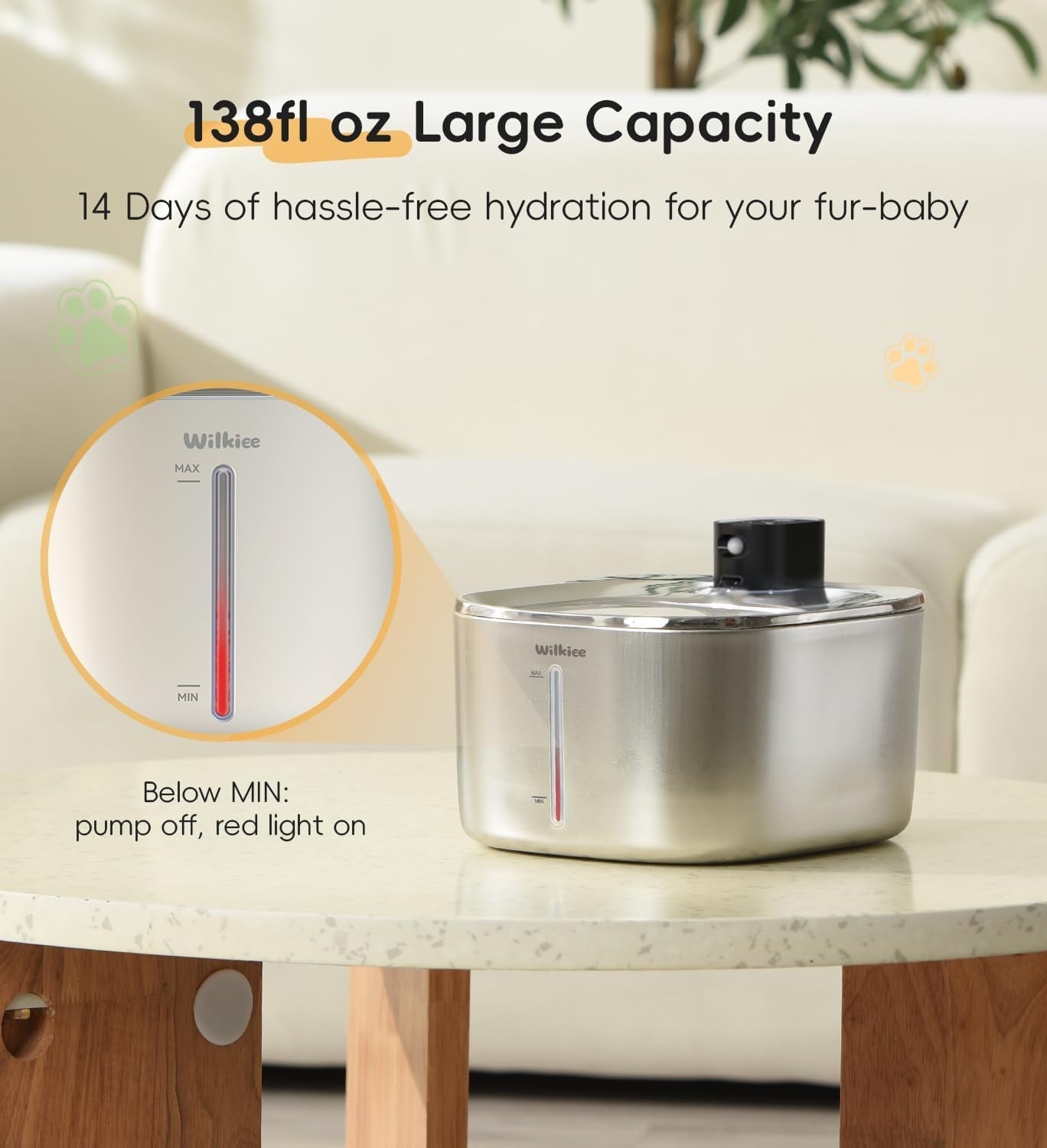 cat-water-fountain-stainless-steel-138fl-oz-4-1l-cordless-cat-fountain-wireless-pet-fountain-4000mah-battery-indoor-triple-water-modes-25-db-ultra-quiet