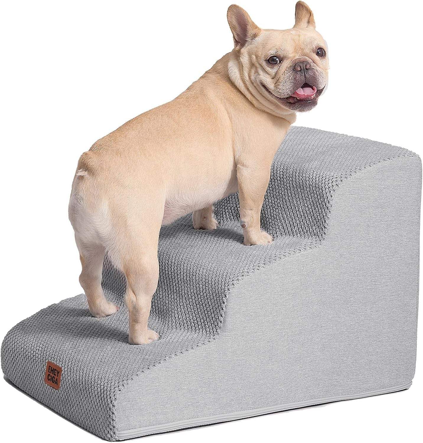 eheyciga-curved-dog-stairs-ramp-for-5-step-high-beds-22-6-h-dog-steps-33d-density-of-pure-foam-for-small-dogs-and-cats-pet-stairs-for-high-bed-climbing-non-slip-balanced-pet-step-indoor-grey