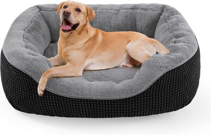 INVENHO Medium Dog Beds for Medium Dogs Washable, Rectangle Dog Bed Medium Size Dog, Orthopedic Dog Bed, Warming Soft Calming Sleeping Puppy Bed Durable Pet Bed with Anti-Slip Bottom M(30"X24"X9")13