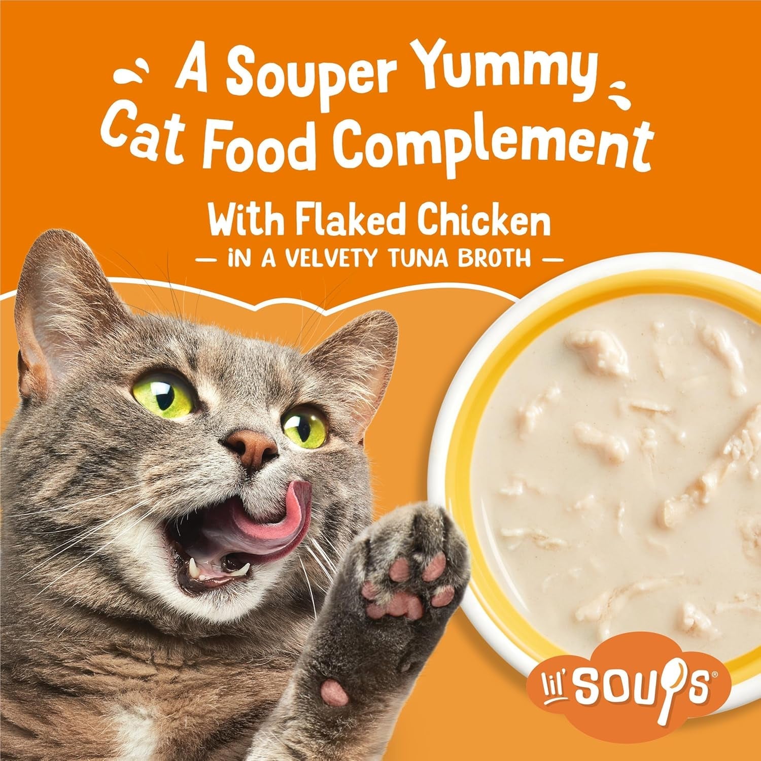 friskies-purina-natural-grain-free-wet-cat-food-lickable-cat-treats-lil-soups-flaked-chicken-1-2-oz-tubs-pack-of-16