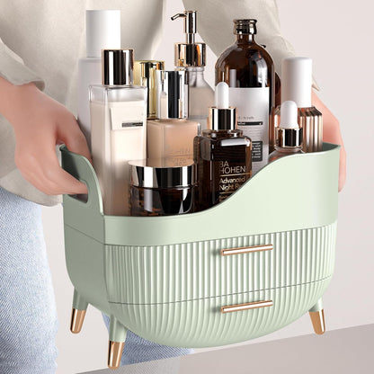 Makeup Organizer with Drawers, Green Skincare Organizer for Vanity, Storage Box with Handle, Large Cosmetic Display Case for Dresser, Bathroom Countertop5