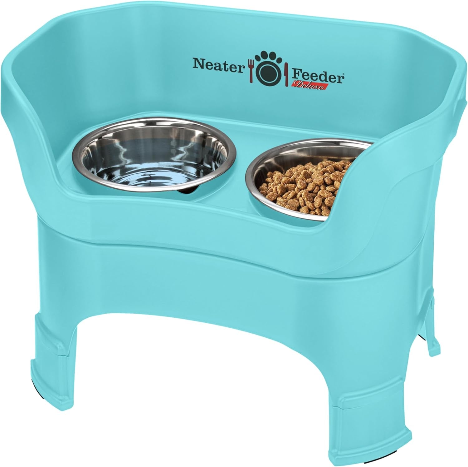 neater-feeder-deluxe-mess-proof-elevated-dog-bowls-for-small-dogs-up-to-19-lbs-2-height-adjustable-6-7-5-no-spill-raised-dog-bowl-stand-stainless-steel-food-bowl-set-made-in-usa-cappuccino