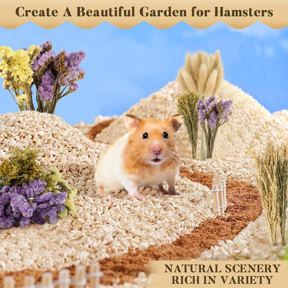 Sukh 60PCS Hamster Sprays - Natural Flower Herb Bedding & Habitat Decor | Natural Grain and Herb Sprays for Syrian & Dwarf Hamsters, Gerbils, Rabbits and Small Pets, for Foraging and Cage Enrichment6