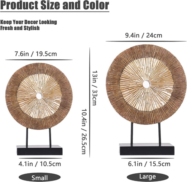 Wood Color Minimalist round Statue above Cabinet Decor Kitchen,Modern Decorative Sculpture Home Decorations for Living Room Coffee Table,Shelf Decor Items,Center Pieces Decoration3
