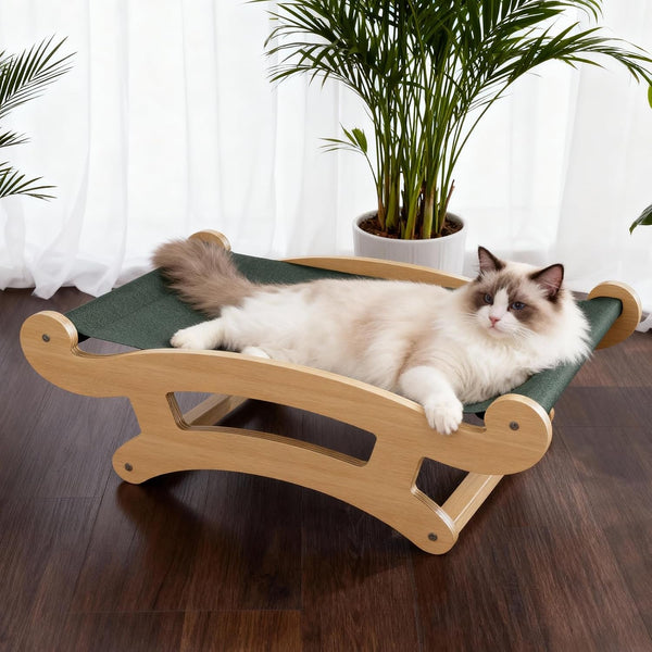Cat Scratcher Bed for Indoor Cats Hammock for Scratching Pad Cat Chair Natural Scratch Post for Large Cats Scratcher Lounge, Wooden Cat Furniture(Large)5