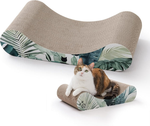 Necoichi Cardboard Cat Scratcher Bed for Indoor Cats - Cat Scratching Board, Horizontal Cat Scratch Pad Lounger with Reversible Usability and Extra Comfort for Lounge, Curved (23" Large, Dark Cherry)12