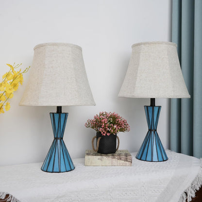 Set of 2 Table Lamps for Bedroom 3-Way Dimmable 21'' Bedside Table Lamps with 13 Inches Linen Shades for Living Room Bedroom Office Hotel Study Room9