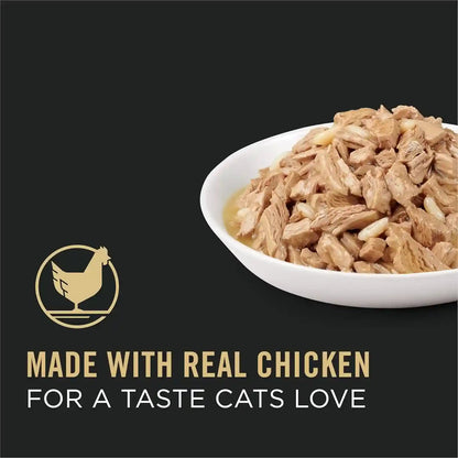 Purina Pro Plan High Protein Cat Food Complete Essentials Wet Gravy, Chicken and Rice Entree - (Pack of 24) 3 Oz. Pull-Top Cans2