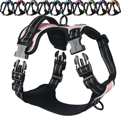 VIVAGLORY No Pull Dog Harness Vest Harness, L, Orange - Patterned | with Handle Front and Back Clip for Training & Pulling, No Pull & Escape Proof Padded Adjustable for Pet Puppy8