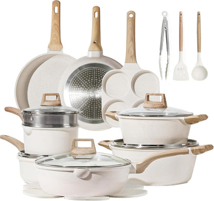 21Pcs Pots and Pans Set, Nonstick Cookware Sets, with Egg Pan | Induction Kitchen Cooking Set, Durable, Easy Food Release, Fast & Even Heating, with Frying Pan1