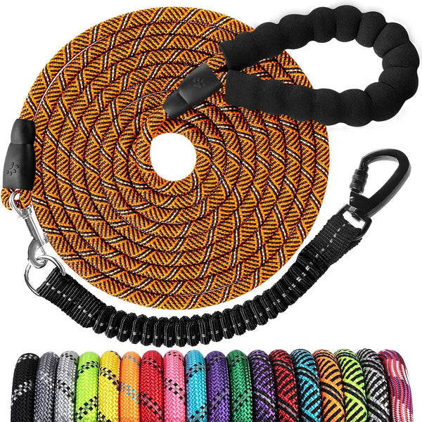 Long Dog Leash 15 FT: Heavy Duty Rope Leashes for Dogs Training with Swivel Lockable Hook Reflective Threads Bungee and Padded Handle - Dog Lead for Large Small Medium Dogs outside Walking Hiking6