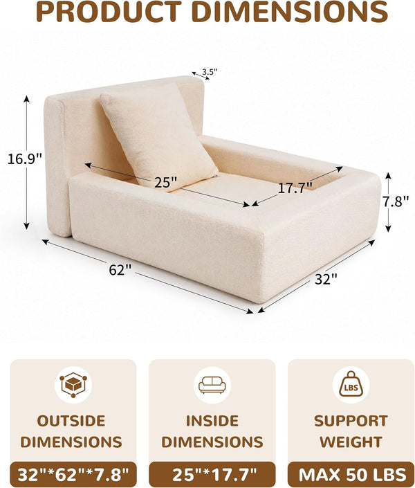 Boucle Dog Bed with Pillow, Furniture Style Dog Couch with Backrest, Washable Calming Pet Sofa Lounge for Small Medium Dogs, Beige5