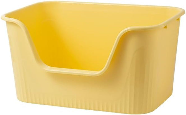 Extra Large Litter Box with High Sides 25.27" Lx17.83 Wx13.11 H,Anti-Splashing,Tool-Free Assembly,Multi Kitty Cat Litter Box,Jumbo (Yellow)1