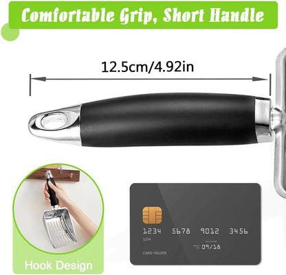 Cat Litter Scoop - Stainless Steel Metal Cat Litter Scoop-Kitty Metal Scooper-Sturdy Mesh Scooper - Mesh Shovel-Easy to Clean - Suitable for Cat Litter Box - Light Black3