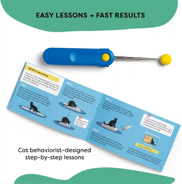 Cat Training Clicker with Detachable Wearable Finger Clicker & Target Stick – Positive Reinforcement Training Tool for Cats – Ideal for Behavior, Tricks & Enrichment7